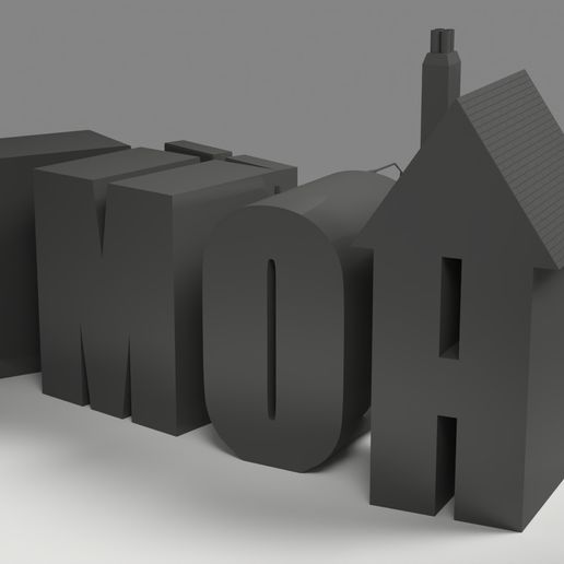 STL file Home Ornamental Letters with House Design 🏠 (OBJ and 3MF ...