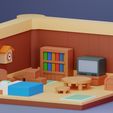 Room-1.jpg Уютная изометрическая миниатюра комнаты - 3D печатный STL