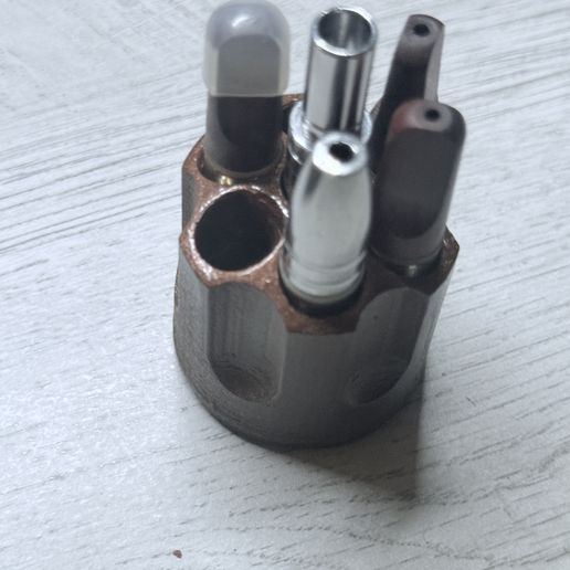 🧵 Marijuana Leaf Revolver Style 510 Thread Vape Cartridge Holder 6 Carts  and a Battery・3D Print with the Modded Creality K1C 3D printer・Cults