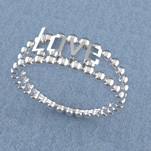 Jewelry ring LOVE double 3D model