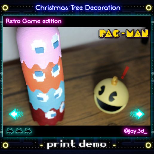 Print demo 3 Ready.jpg Télécharger fichier STL Décoration de l'arbre de Noël (édition rétro du jeu) • Plan pour impression 3D, jayceedante