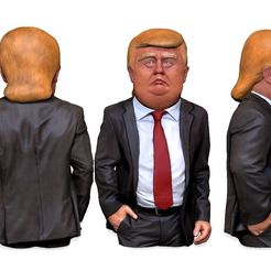 donald_trump_caricature_v01.jpg Download STL file Donald Trump caricature ( Bust ) for 3D print • 3D printer template, udograf