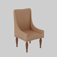 Chair-Front-Rendered-Image.png Leather Dining Room Armchair 3D Model