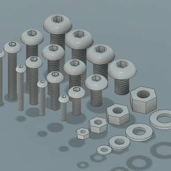 Metric_Button_Screw_Set.PNG M2, M3, M4 & M5 Button Head Screws, Nuts and Washers