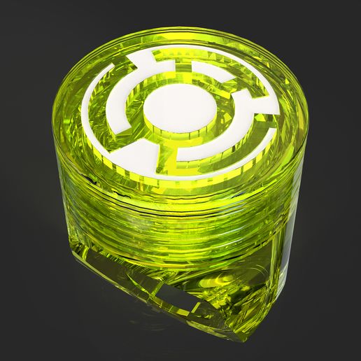 Yellow Lantern Ring Sinestro corps with LED light 3D model