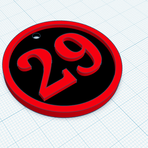 Llavero de número 29 - Keychain of the number 29 3D model