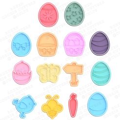Easter cookie cutter set of 14.jpg Easter cookie cutter set of 14