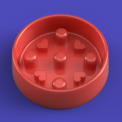 plat-v22.png Free STL file Slow Feed Dog Plate 14 cm - Slow Feed Dog Plate 14 cm・Design to download and 3D print