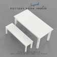 Thalia-Dining-Bench,-Pottery-Barn-2.png Miniature Thalia Dining Bench and Table, Pottery Barn-Inspired FOR 1:12 DOLLHOUSE