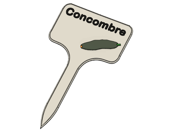 Concombre_FR_1.png STL file Cucumber Signs / Labels for garden・Model to download and 3D print, ludovic_gauthier