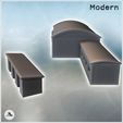 5.jpg Set of two modern brick buildings with curved roofs (18) - Modern WW2 WW1 World War Diaroma Wargaming RPG Mini Hobby