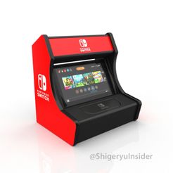 Render.jpg Fichier STL Nintendo switch Arcade stand retro・Modèle à imprimer en 3D à télécharger