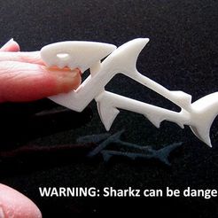 danger_display_large.jpg Free STL file SHARKZ... Fun Multipurpose Clips / Holders / Pegs with moving jaws that bite!・Model to download and 3D print