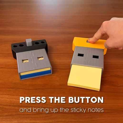 💾 USB NOTE | STICKY NOTE HOLDER & STENCILS・ 3D File for 3D printing・Cults