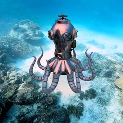 Pulpo.jpg Fichier STL STEAMPUNK - PIEUVRE - PIEUVRE・Plan imprimable en 3D à télécharger