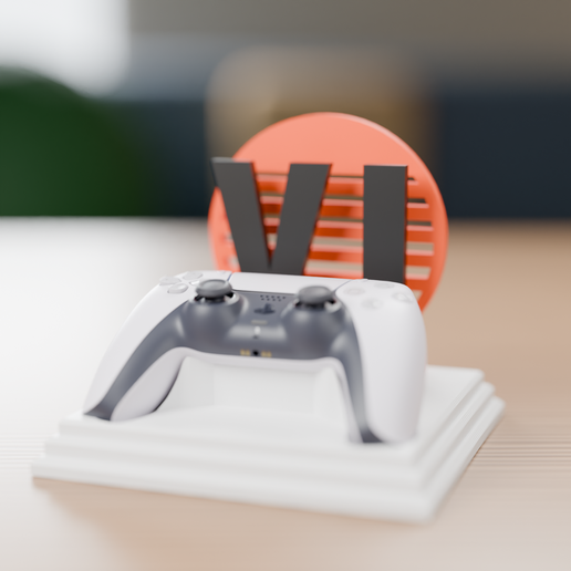 Modular GTAVI inspired Stand for PS5 DualSense Controller - Swappable Letters & Backdrops