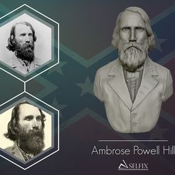 01.jpg STL file General Ambrose Powell Hill bust sculpture 3D print model・Design to download and 3D print