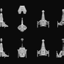 thigniverse__preview.png Free STL file More FASA Klingon Ships: Star Trek starship parts kit expansion #4・3D printing idea to download