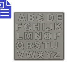 STL00027.png Full alphabet Silicone Mold Tray
