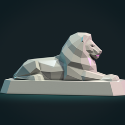 LPLn-01.png 3D file Lion Sculpture LP・3D printing idea to download