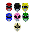 power rangers.png STL file Power Rangers magnets (set of 7)・3D printable design to download