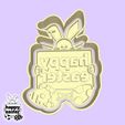 15-1.jpg Easter (pascha) cookie cutters - #42 - easter bunny (with happy easter sign) (style 13)