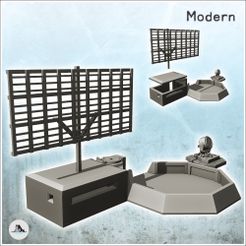 1-PREM.jpg STL file Radar installation with light spot, bunker and air defense site (15) - Modern WW2 WW1 World War Diaroma Wargaming RPG・3D print design to download