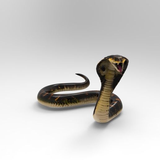 1/32 Scale Cobra Snake Striking Pose - Realistic Raised Hood Attack Figure for Slot Car Diorama, Wildlife Scene & Miniature Display