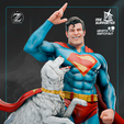 01.png SUPERMAN & KRYPTO FULL STATUE + BUST 3D PRINT