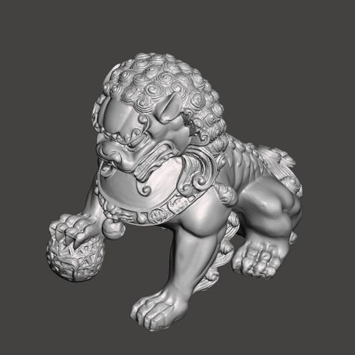 1.jpg Chinese Guardian Lion (3D Scanned) KB 1005