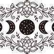MoonPhases4.jpg Moon Phases with Lotus Flower SVG / STL / eps/ dxf / Wall Art / Wall decor
