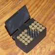 100_6333.jpg Box for 32 rounds of .22 calibre ammunition, 5.5mm