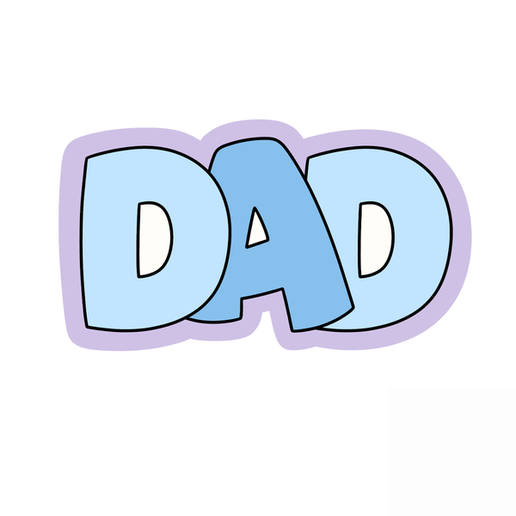 DAD Word Cookie Cutter STL – Bold Father’s Day Letter Plaque 3D Print File – 2 Inch