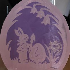 Osterei-Malhase.jpg Archivo STL Conejo de Pascua pintando huevo cuadro ventana・Plan para descargar y imprimir en 3D