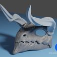 Dragon-Mask-2-3d-view.jpg Horned Dragon Mask wearable (with moveable Jaw)