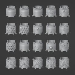 rivet_torsos_01.jpg 3D file UPSCALED Rivet armor torsos – ROTATOR belly system・Model to download and 3D print