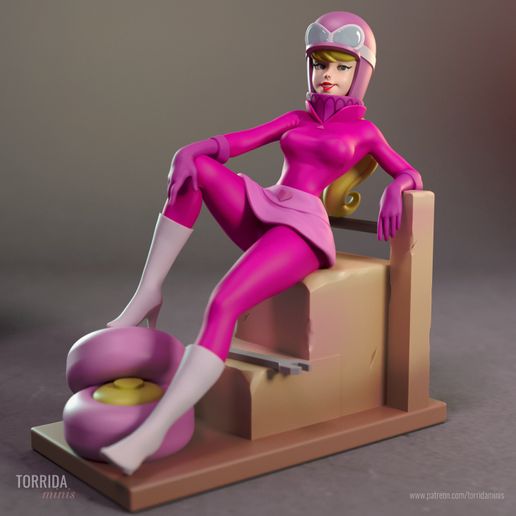 👾 Penelope Pitstop from Wacky Races・ 3D File for 3D printing・Cults