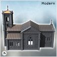 3.jpg Modern Christian church with steeple, stained glass windows, and zinc roof (27) - Modern WW2 WW1 World War Diaroma Wargaming Western Old West RPG Mini Hobby