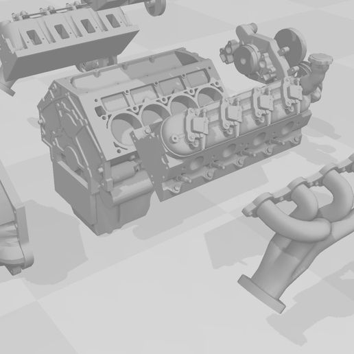 Archivo STL Motor V8 escala 1/10・Diseño imprimible en 3D para descargar ...