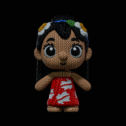 Knitted Lilo from Lilo and Stitch