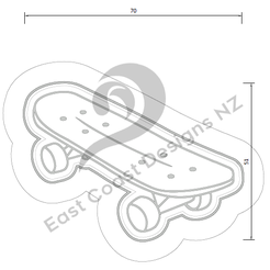 ECD841A-Skateboard_01.png Skateboard 2 piece Cutter & Stamp Set