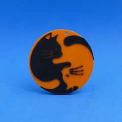 1.jpg Archivo STL Llavero Yin Yang del gato・Modelo para descargar e imprimir en 3D