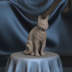 cat-for-3d-printing-3d-model-obj-stl-ztl.jpg 3D-Datei Katze・Modell für 3D-Drucker zum Herunterladen