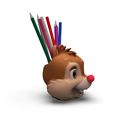 Dale-Pencil-Holder.399.8.png 🐿️ Держатель для карандашей бурундука из мультфильма Дейла - 3D Printable STL, 3MF, OBJ