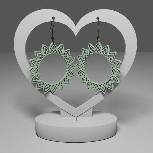 Mandala earrings 107 3D model