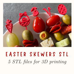 Cake-decor-Happy-Easter-1.png 5 STL for Easter Skewers