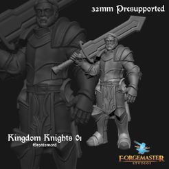 32mm Presupported Kingdom Knigbts 01 S) path ‘Ss > 2 POOLS Demos osh Fichier 3D Chevaliers du Royaume 01 Greatsword・Design pour imprimante 3D à télécharger, ForgemasterStudios
