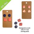 etsy-veiw-6.jpg Mini Polymer Clay Cutters, six shapes 0.6" (15mm) perfect for studs, circle, square, triangle, oval, octagon, rectangle, Set #1