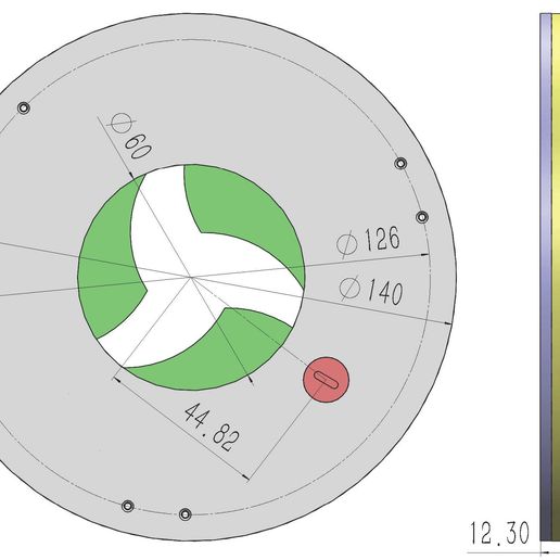 Iris mechanism for 3d printing-3DP3BLROD60A 3D model