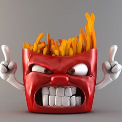 angry-fries-3d-model-obj-stl-ztl-12.jpg Free STL file Angry fries・3D print design to download